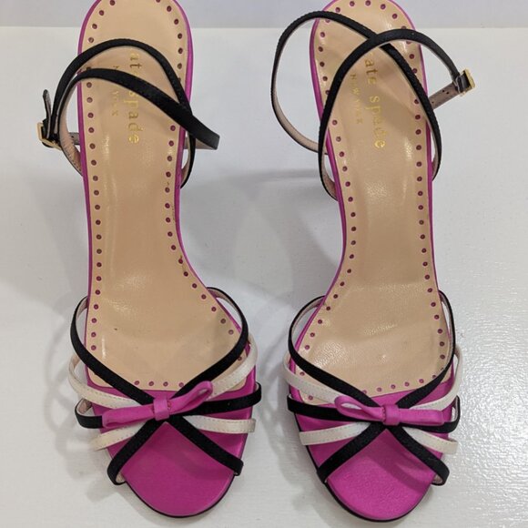 Kate Spade New York Purple/Black Strappy Sandals. Size 6.5 B Made in Italy - Picture 5 of 7